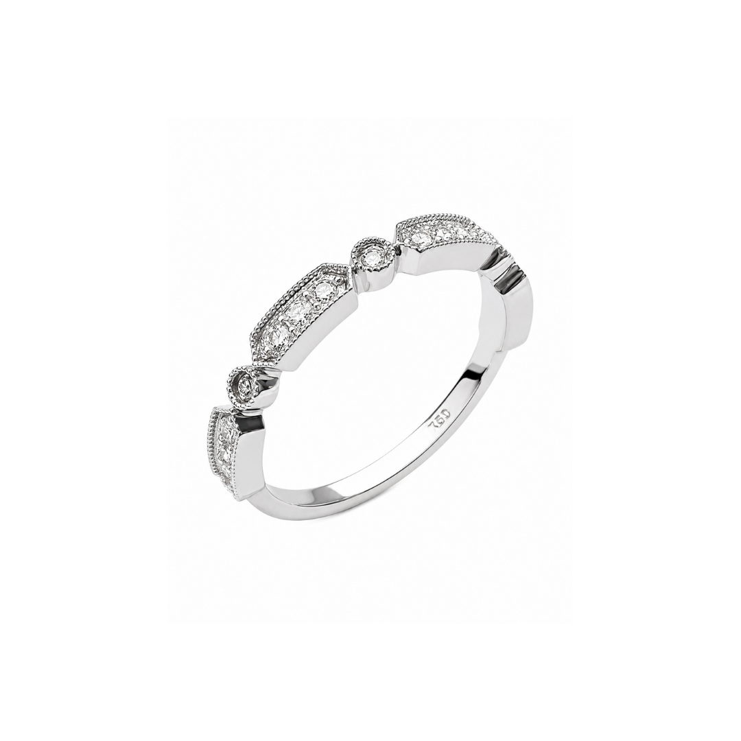Anillo Platino Brillantes Redondos.