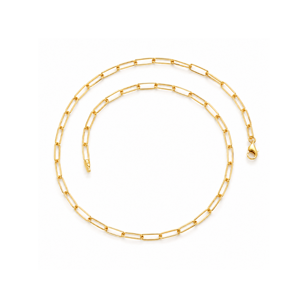 Collar Paper Clip Oro Amarillo 14Kt.