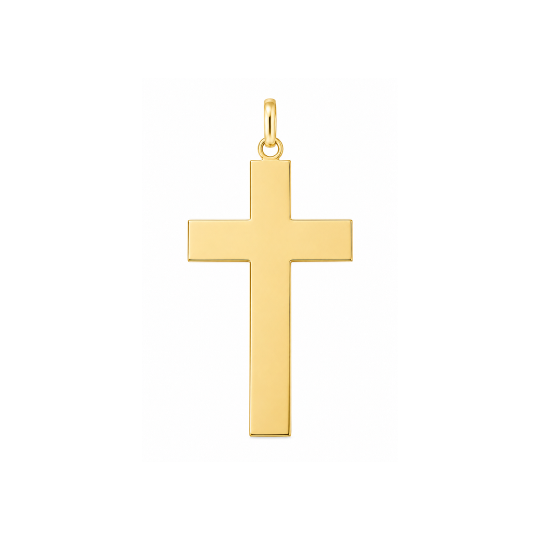 Cruz Plana Oro Amarillo 18Kt. CRU-005-PLA-D29.