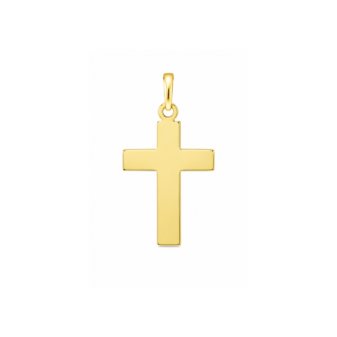 Cruz Plana Oro Amarillo 18Kt. CRU-005-PLA-D22.