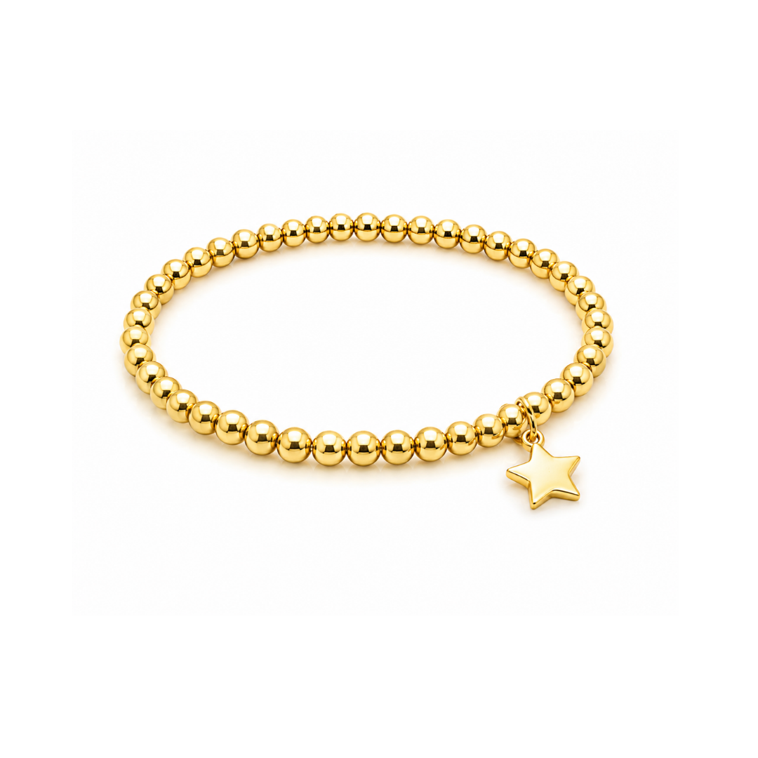 Pulsera Elástica Estrella Oro Amarillo 14Kt.