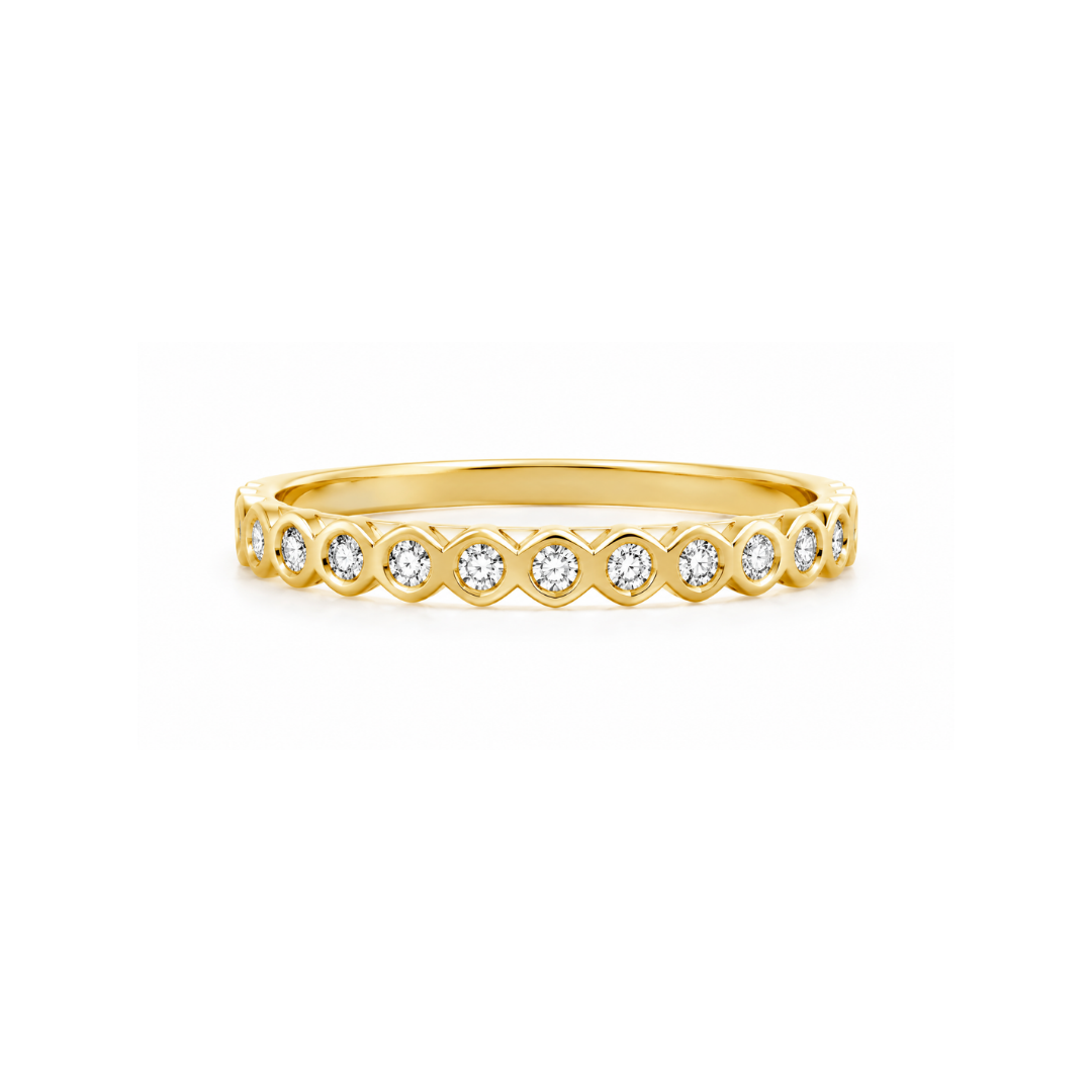 Anillo Oro Amarillo y 13 Brillantes 14Kt.