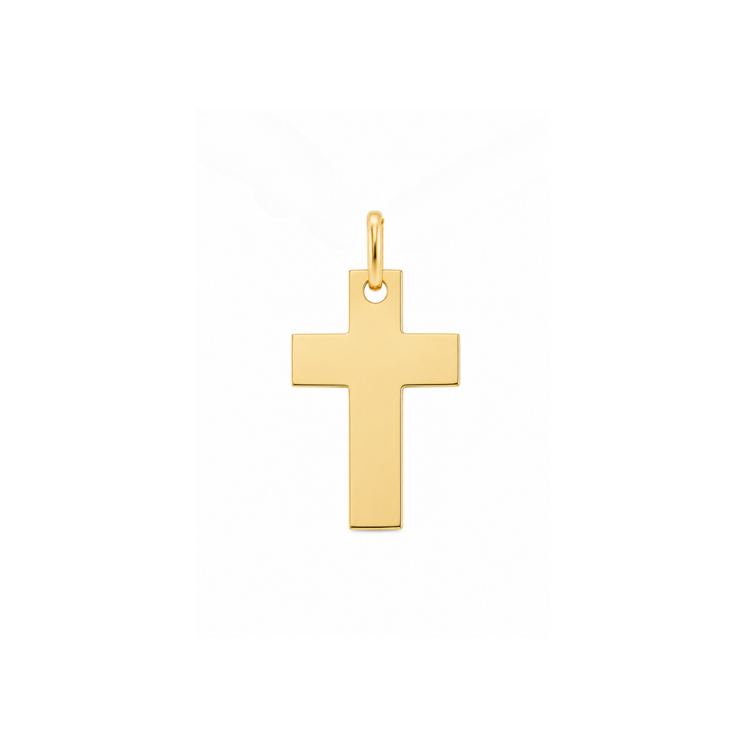 Cruz Plana Oro Amarillo 18Kt. CRU-004-PLA-C14.