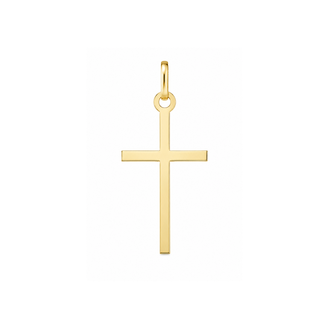 Cruz Plana Oro Amarillo 18Kt. CRU-003-PLA-B23.