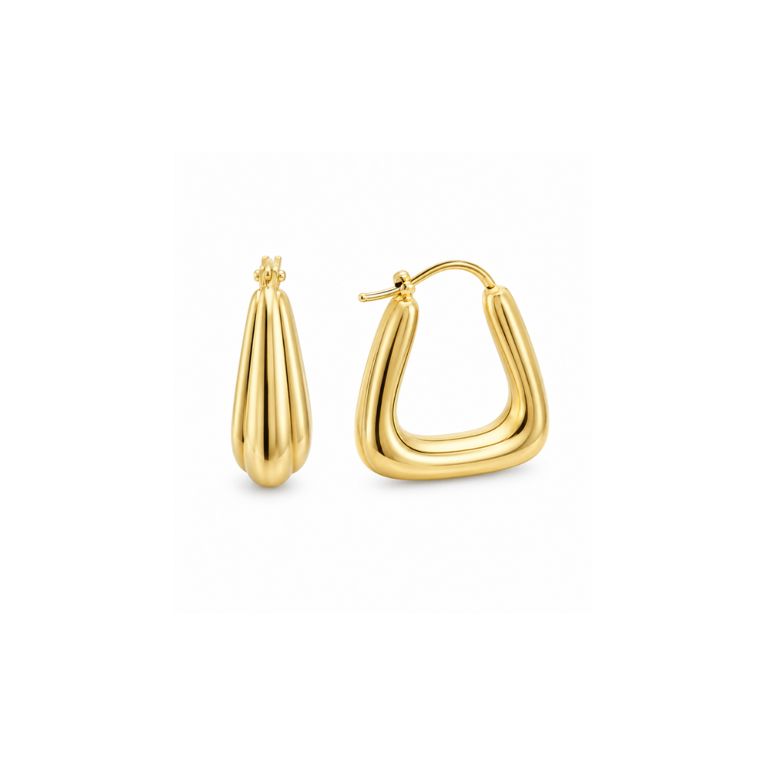 Aros Argollas de Oro Amarillo 18KT 013-SQU-220.