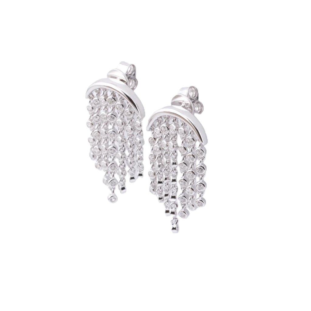 Aros Cascada de Plata Bañada con Circones.