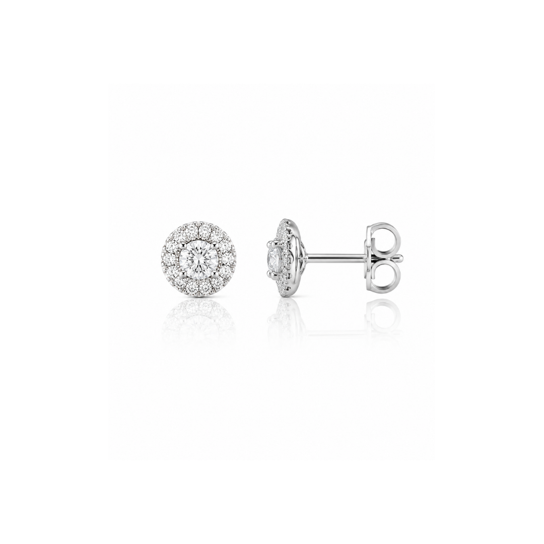 Aros de Platino Rosetón Brillantes.