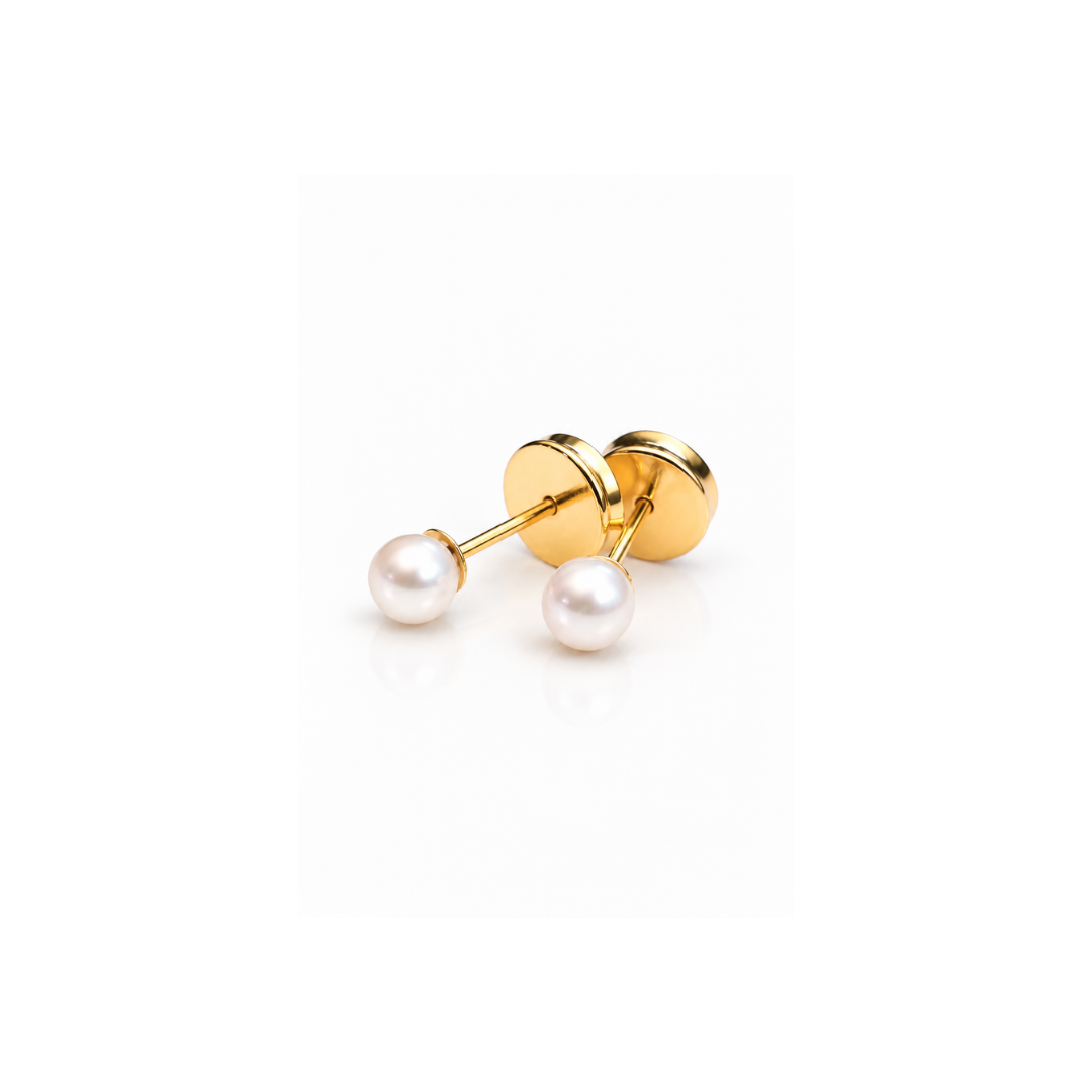 Aros Abridores Perlas Cultivadas de Oro Amarillo 18Kt.