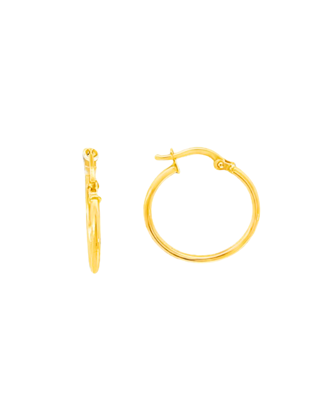 Aros Argollas de Oro Amarillo Tubo Redondo 2 MM.