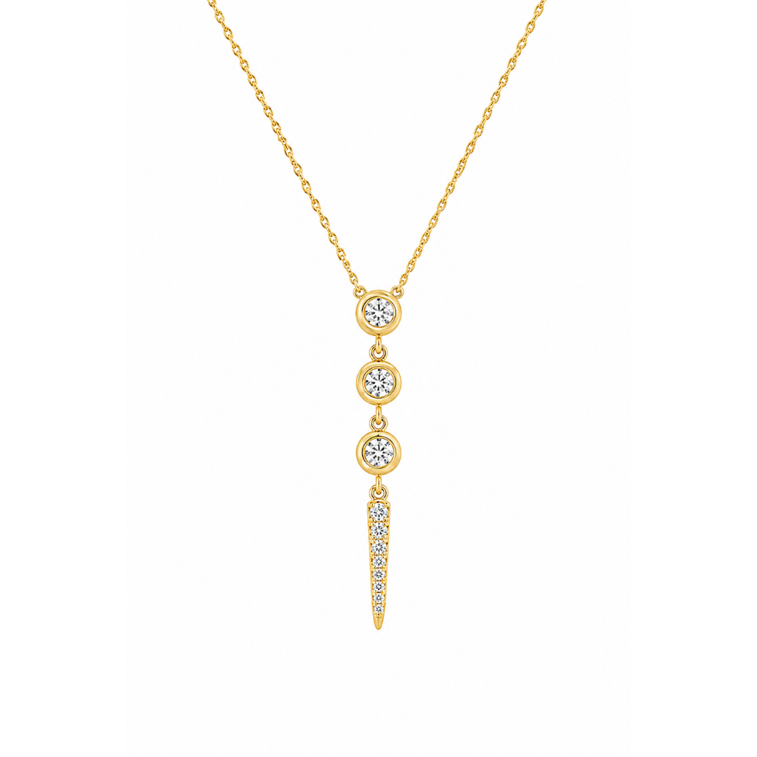 Collar Brillantes Naturales en Oro Amarillo 14Kt.