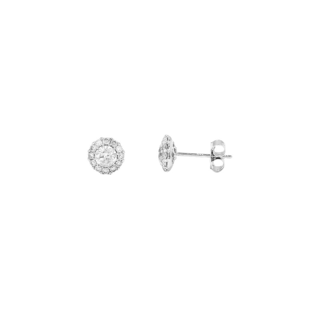 Aros de Platino Rosetón Brillantes.