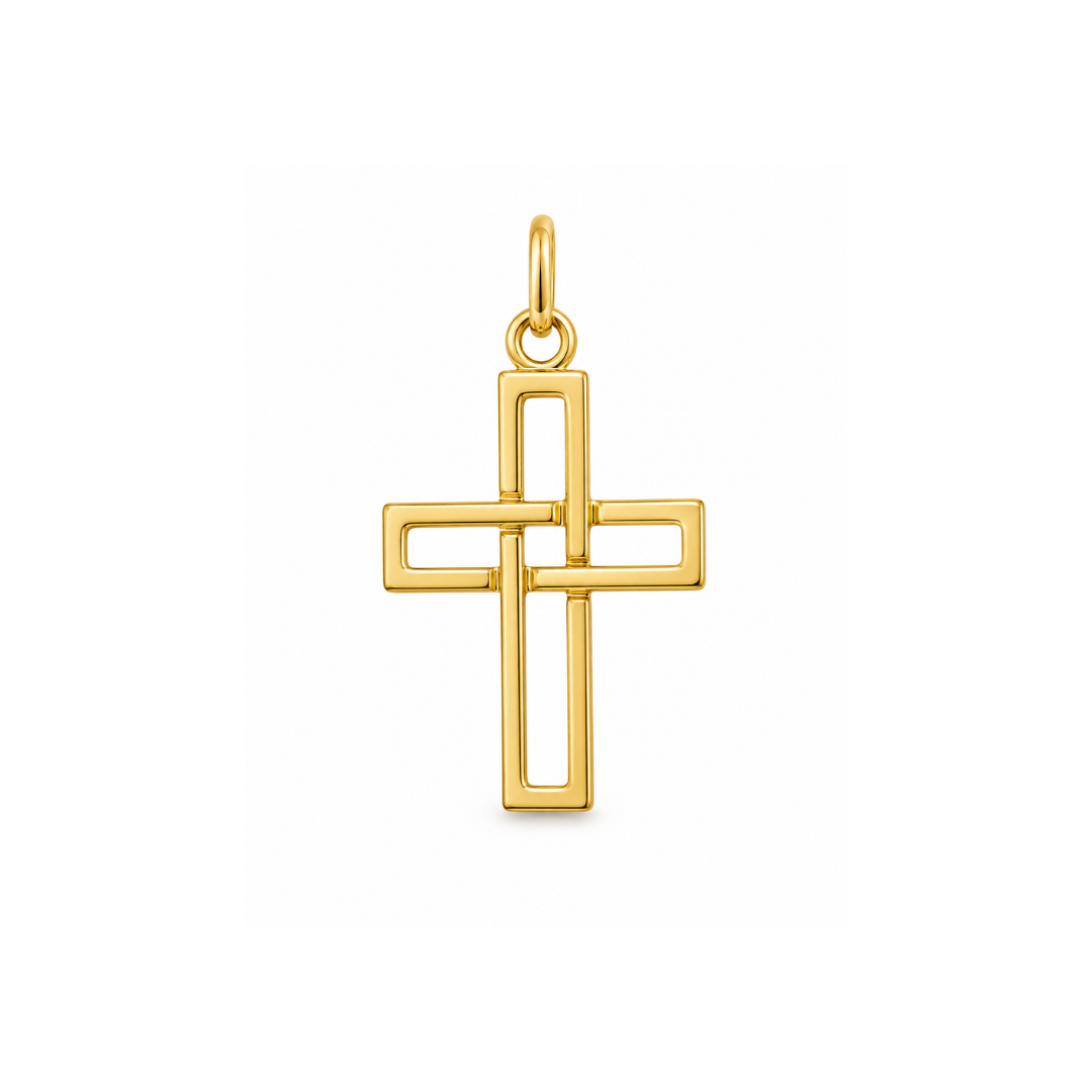 Cruz Doble Oro Amarillo 18Kt. CRU-020-DOS-S20.