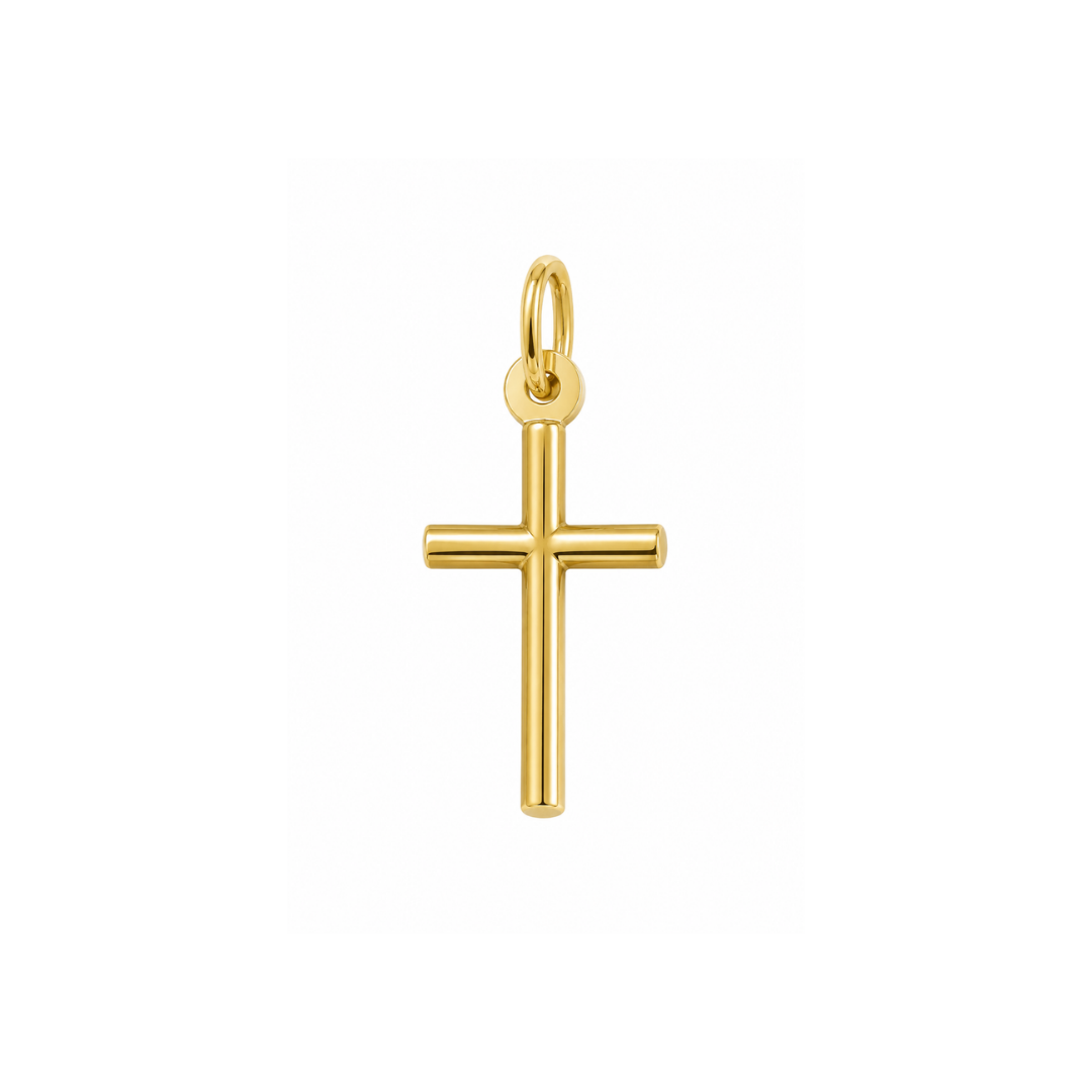 Cruz de Oro Amarillo Tubular 14Kt.