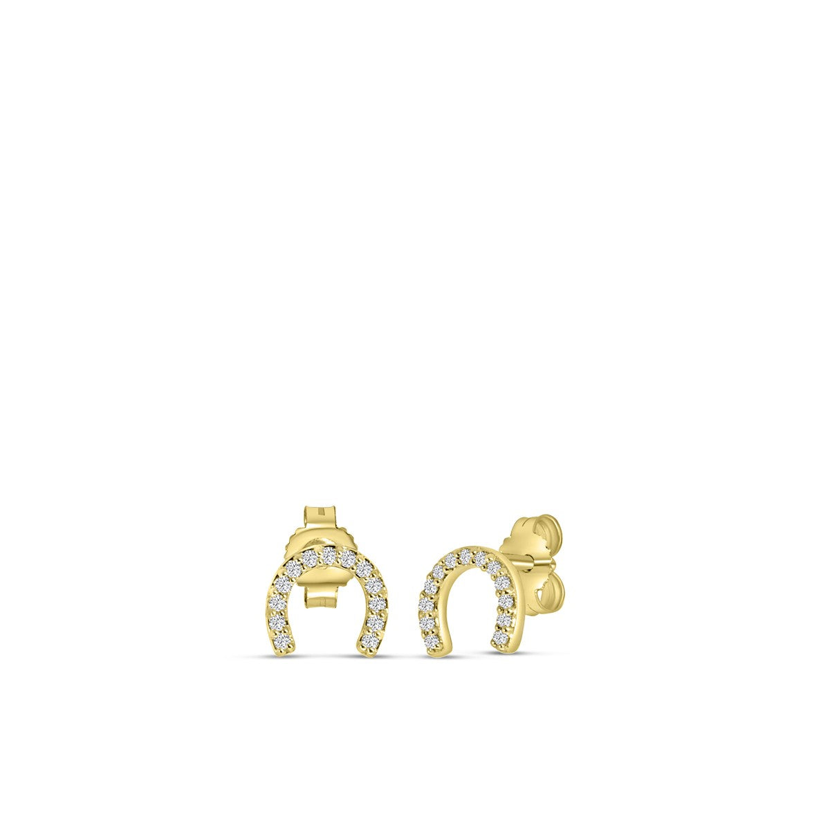 Aros Herradura de Brillantes Naturales Oro Amarillo 14Kt.