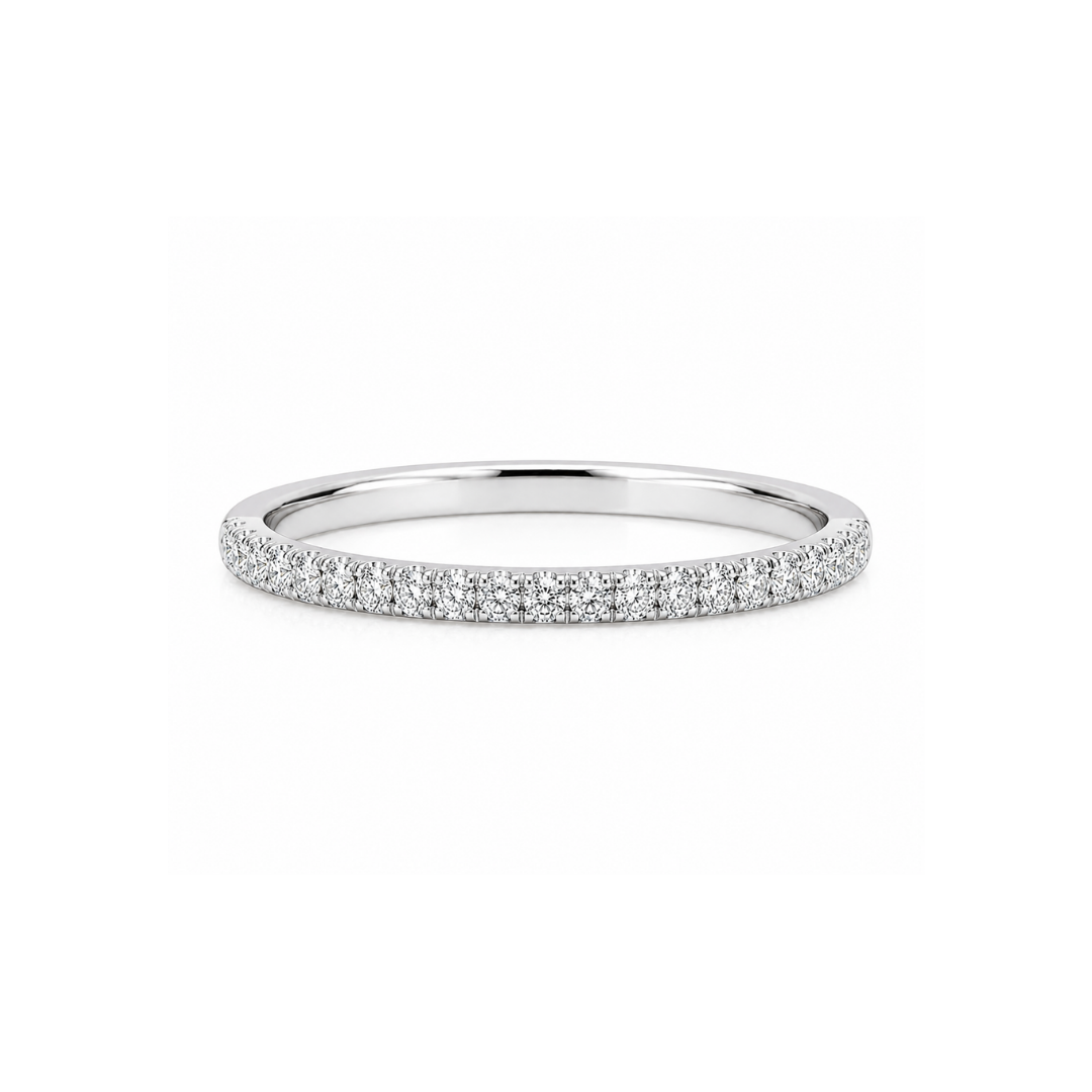 Anillo Oro Blanco 14Kt. Brillantes Naturales.