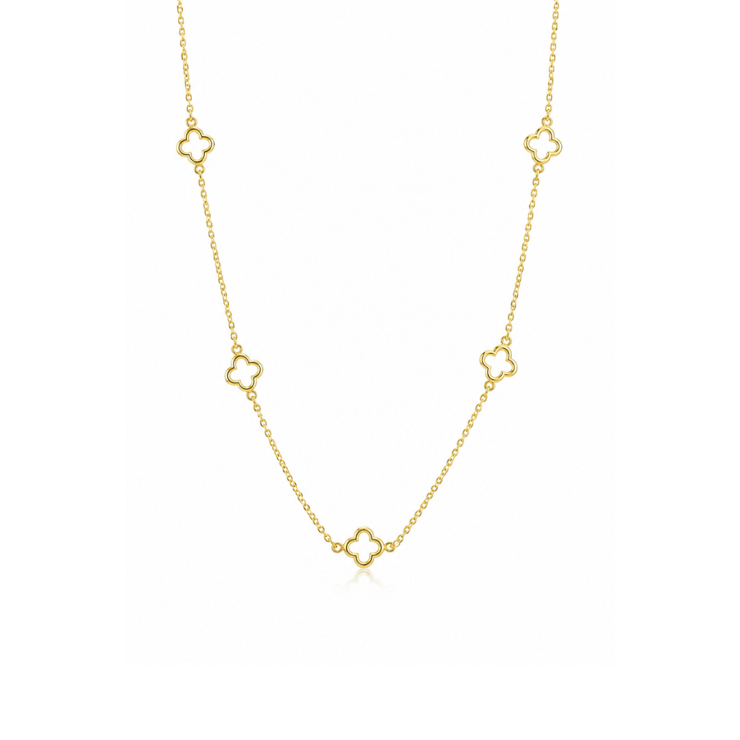 Collar Trébol Oro Amarillo 14Kt.