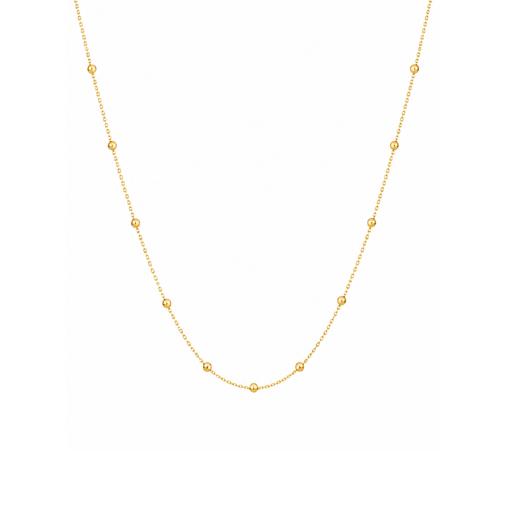 Collar Mini Bolitas Oro Amarillo 14Kt.