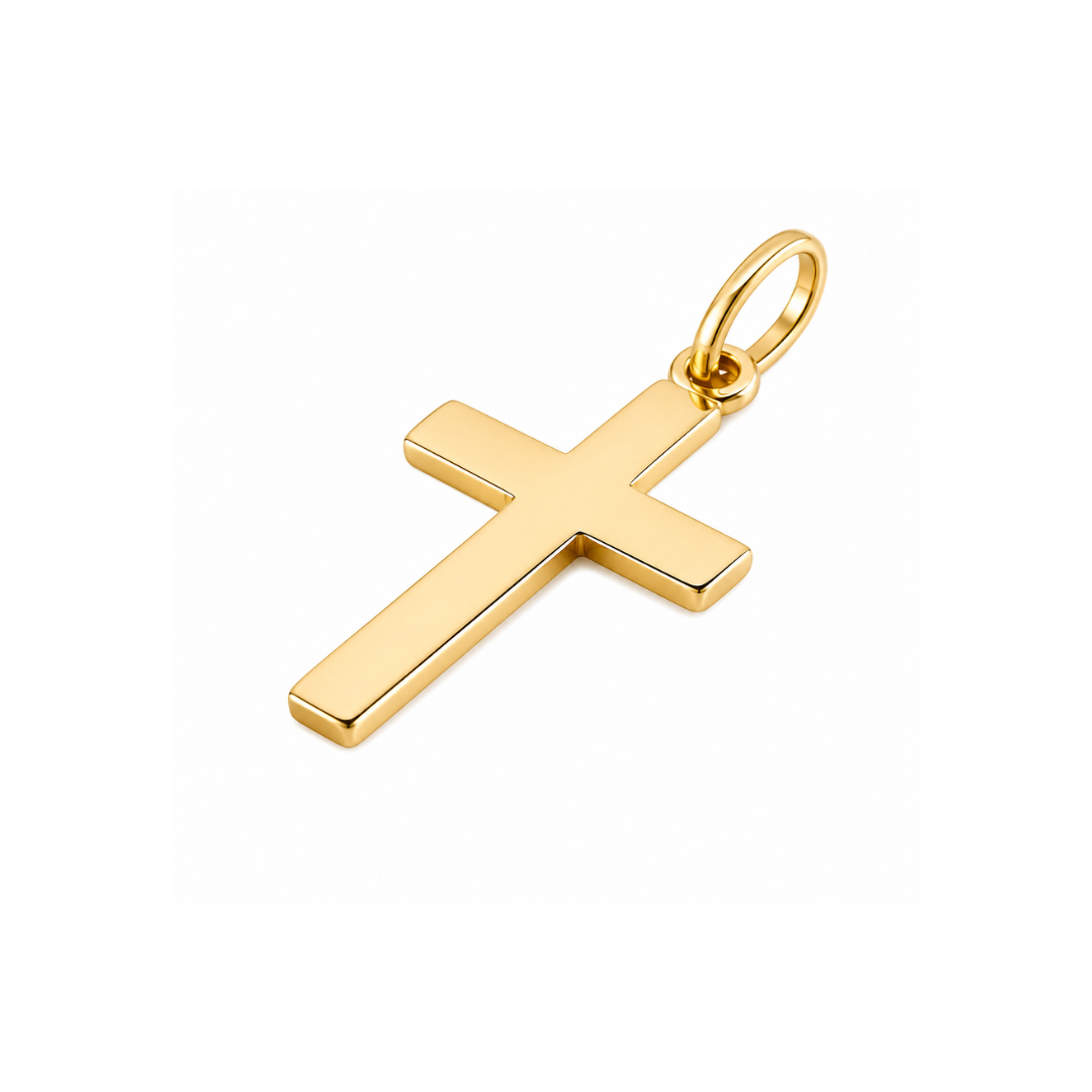 Cruz de Oro Amarillo Plana 14Kt.