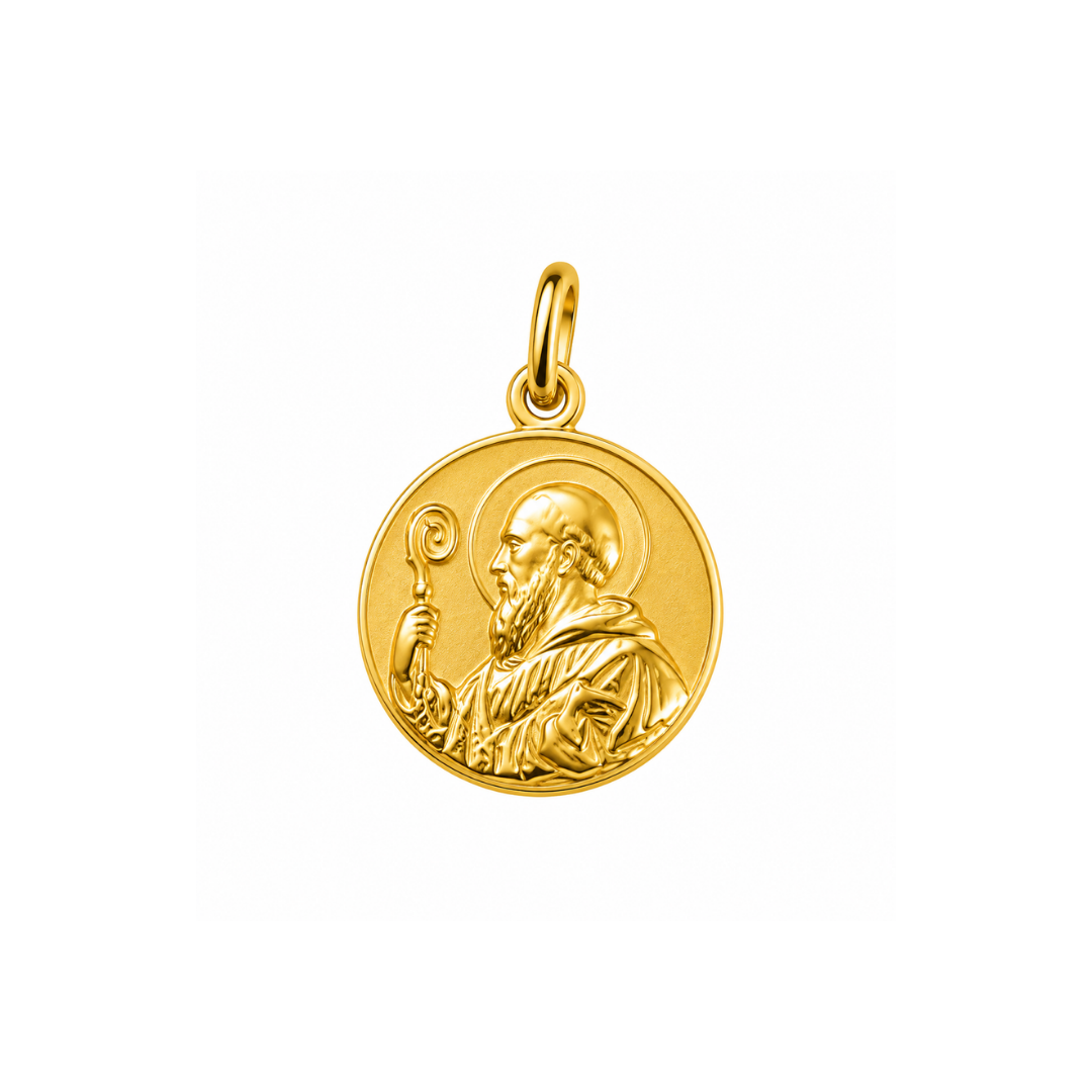 Medalla San Benito de Oro Amarillo 18Kt.