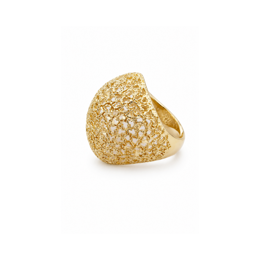 Anillo de Plata Bañado Calado.