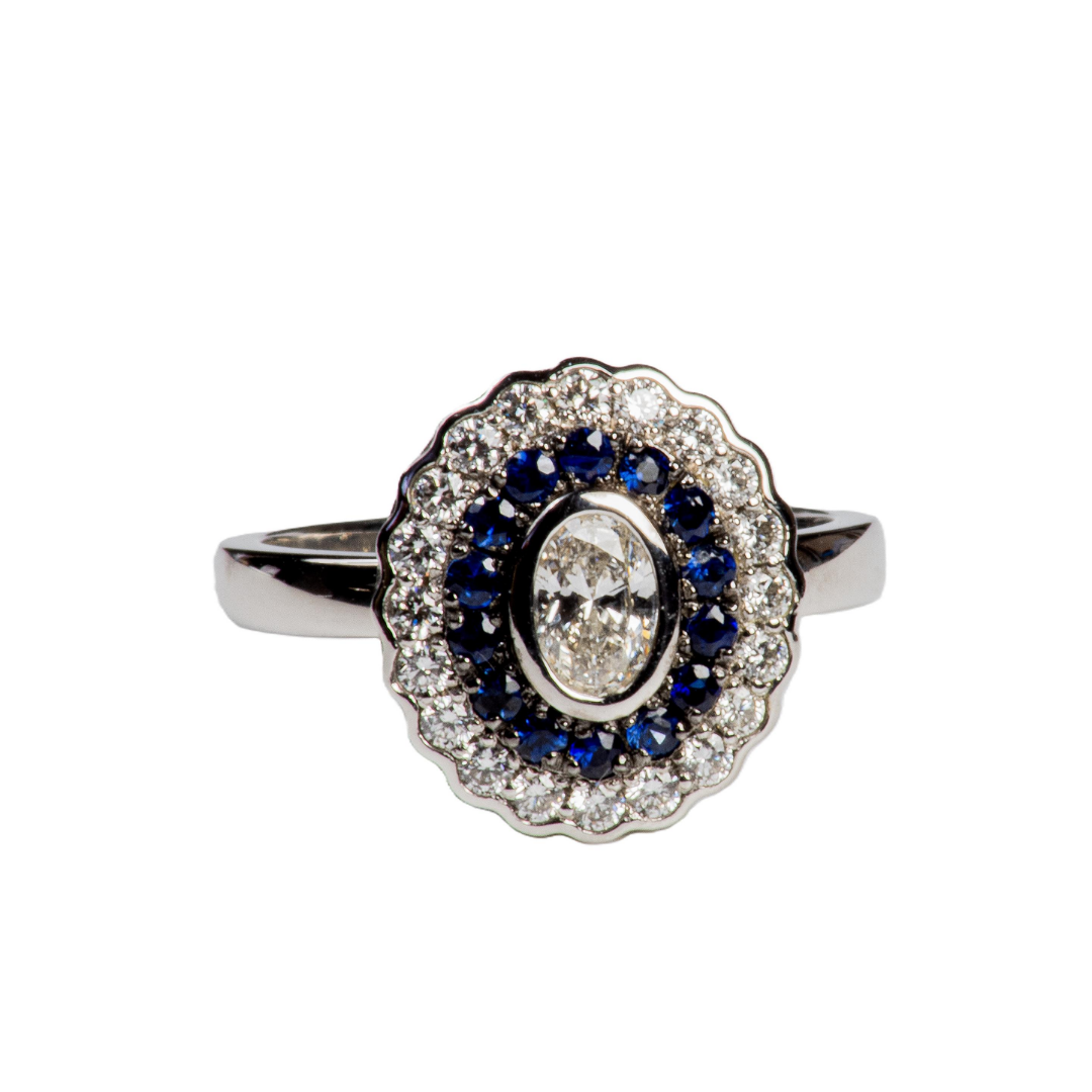Anillo Platino Zafiros.