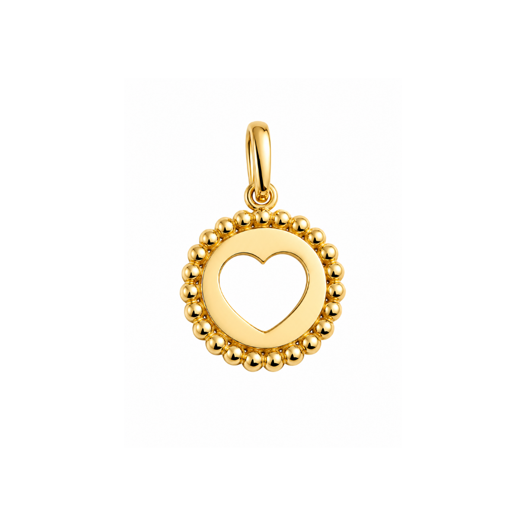 Colgante Corazón Perforado Oro Amarillo 14Kt.