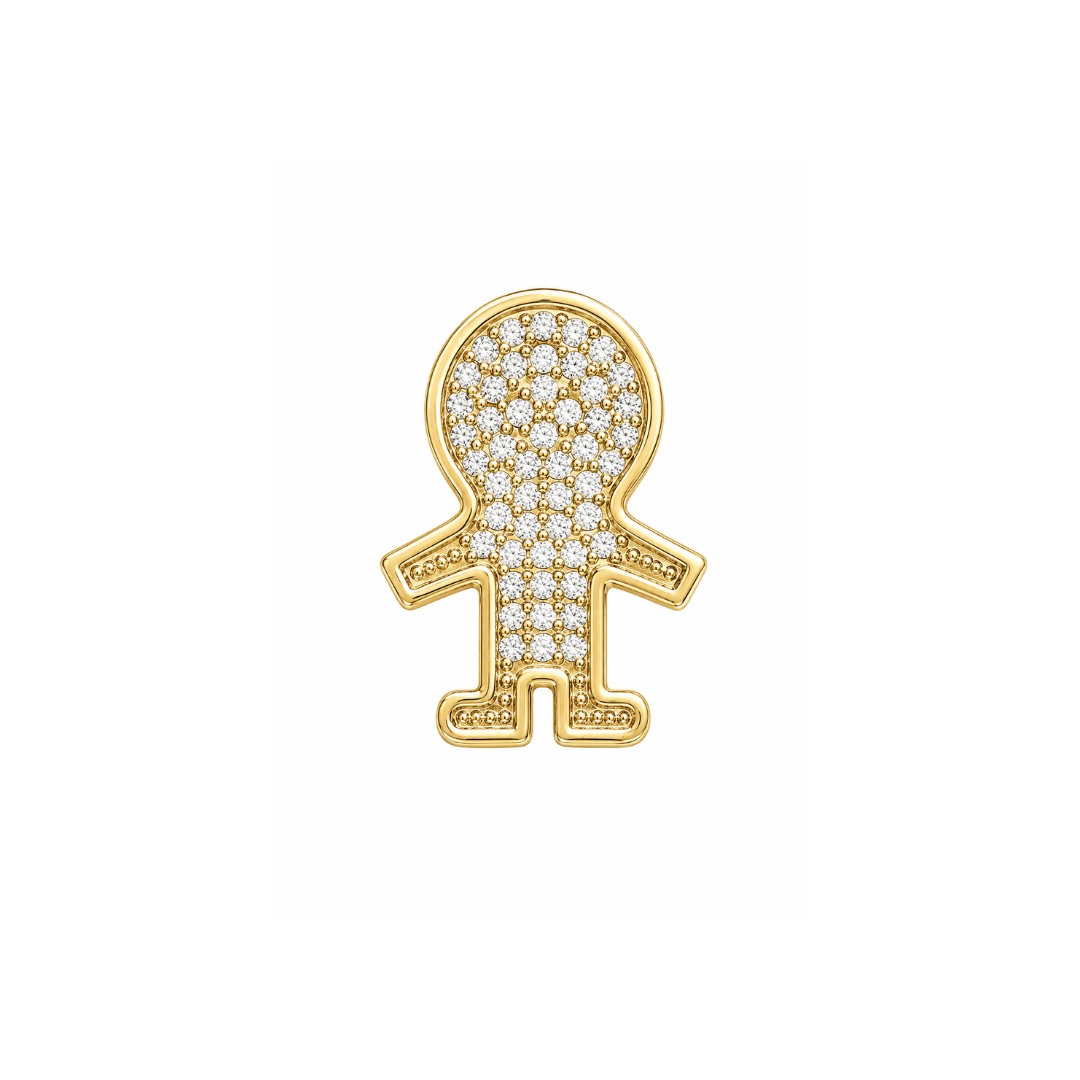 Colgante Niño Brillantes y Oro Amarillo 14Kt.