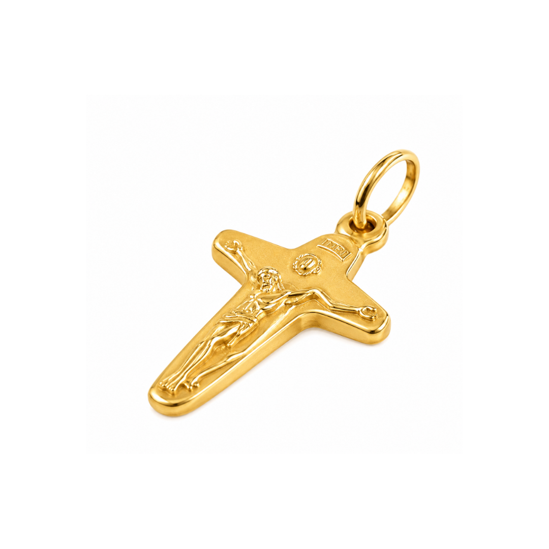 Cruz con Cristo de Oro Amarillo 18Kt.