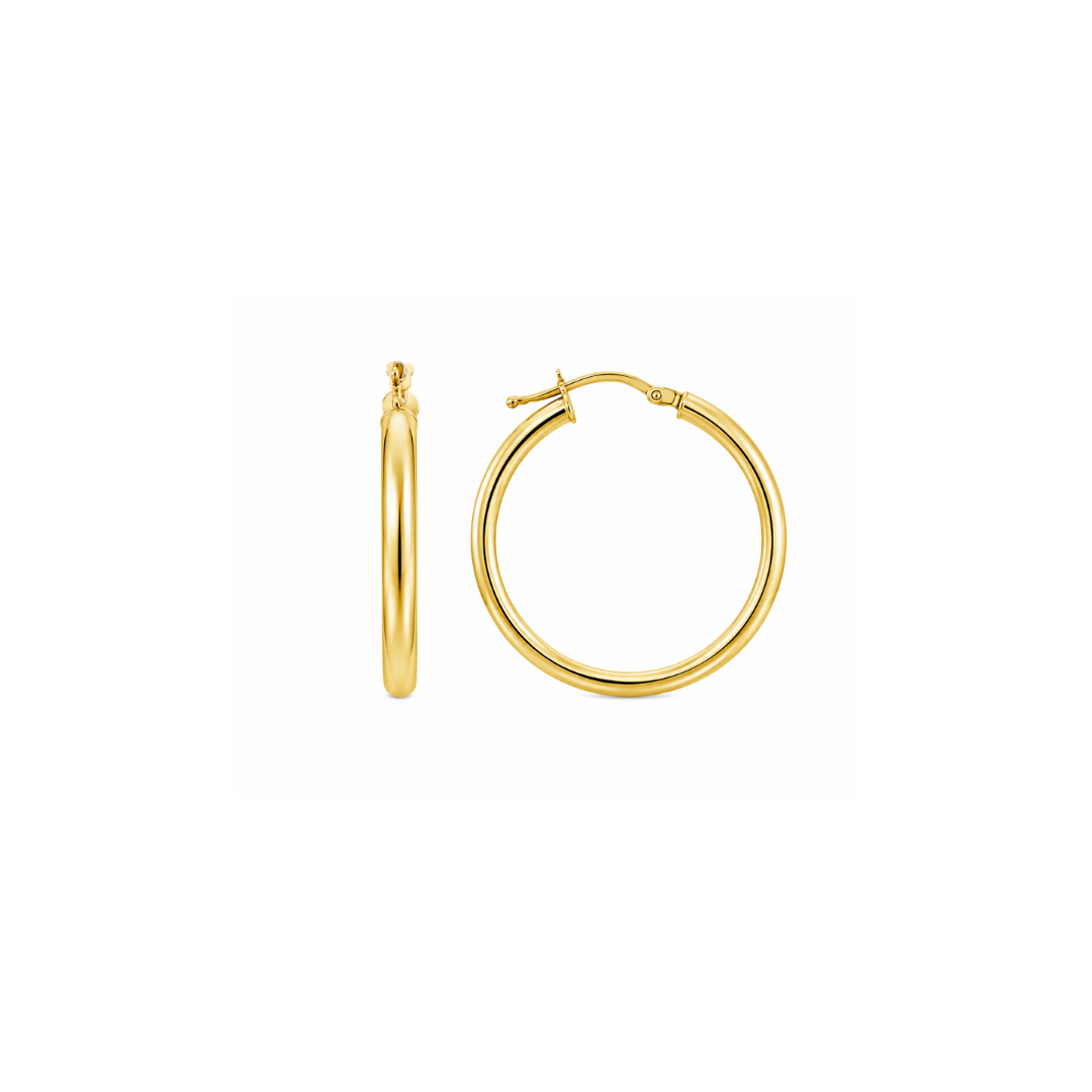 Aros Argollas de Oro Amarillo Tubo Redondo 2 MM.