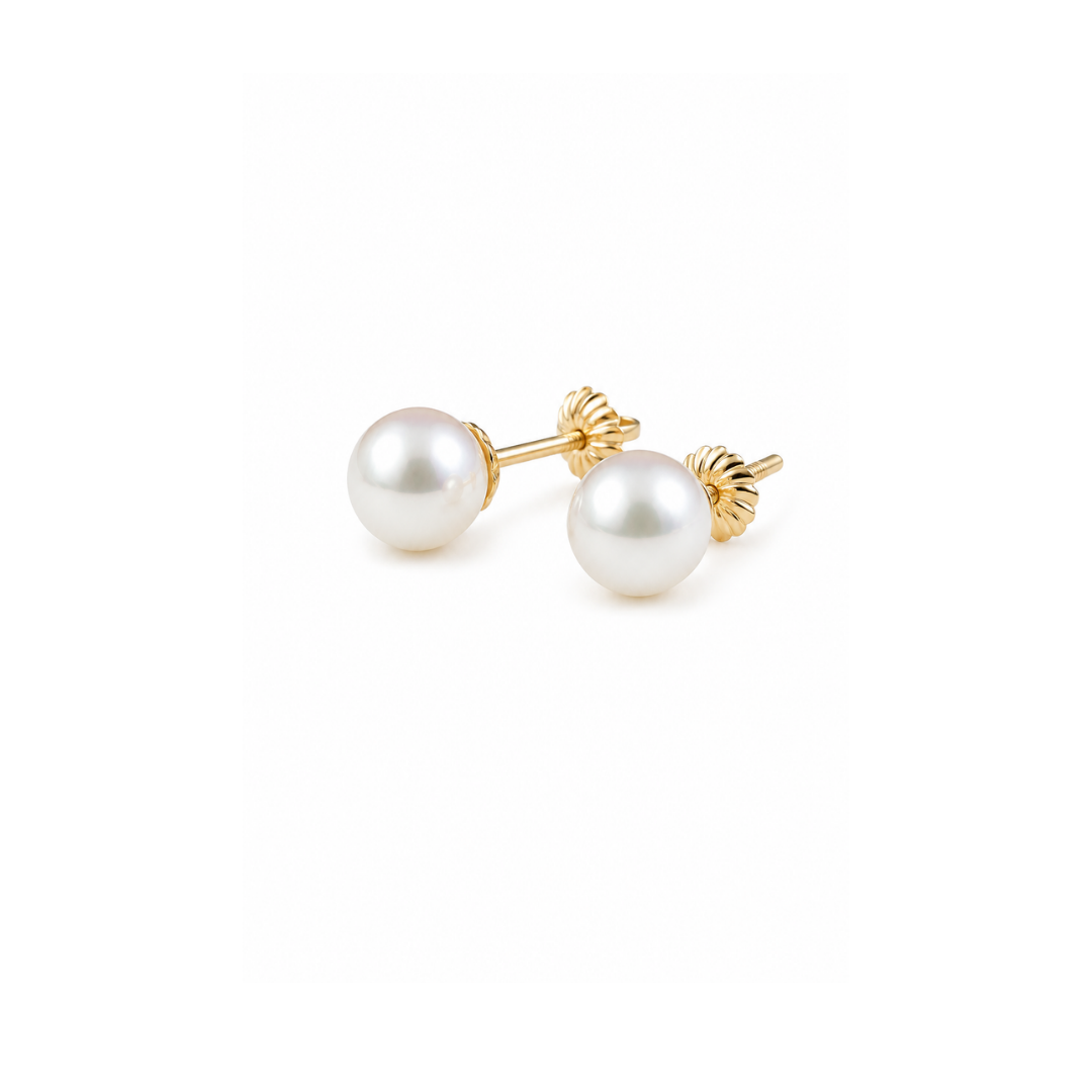 Aros Perlas de Oro Amarillo 18Kt.