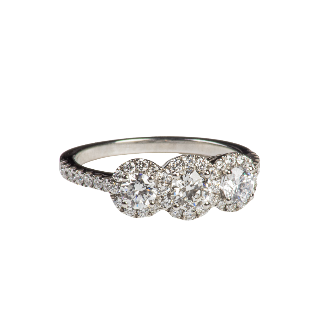 Anillo Platino Tricillo Brillantes.