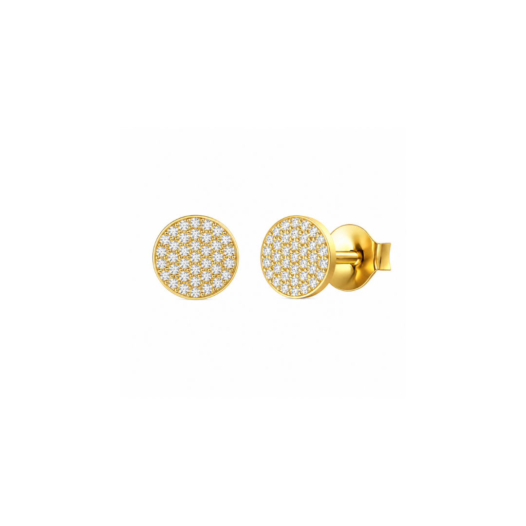 Aros Círculo de Brillantes Oro Amarillo 14Kt.