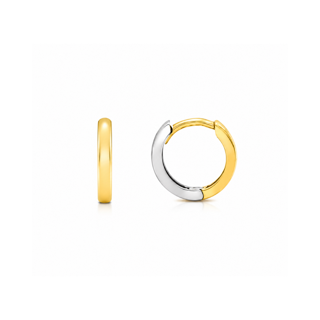 Aros Argollas de Oro Amarillo Bicolor 14Kt.