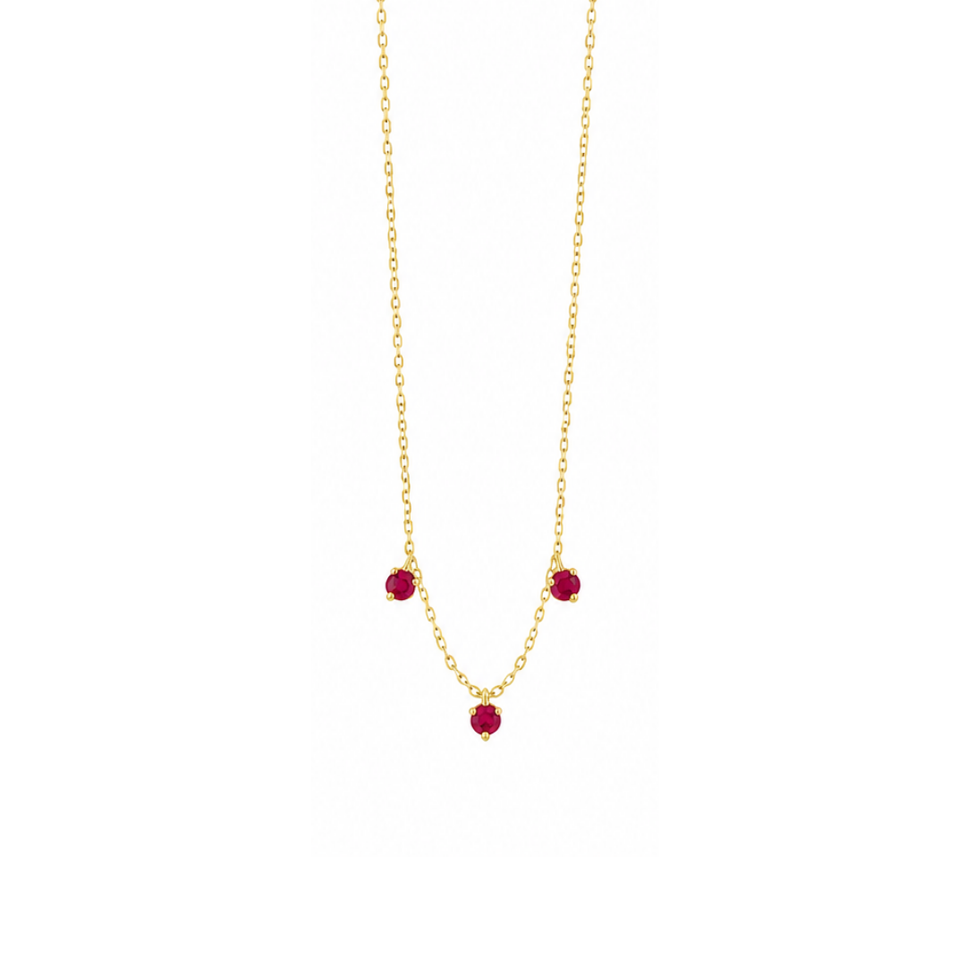 Collar rubíes Colgantes en Oro Amarillo 14Kt.