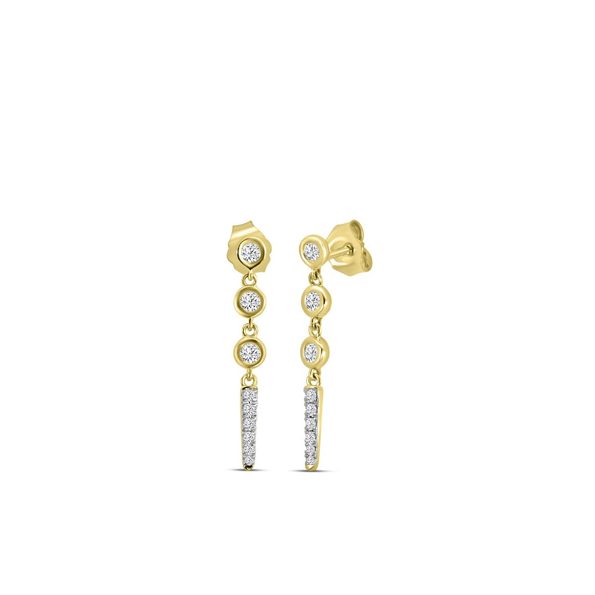 Aros de Brillantes Naturales Oro Amarillo 14Kt.