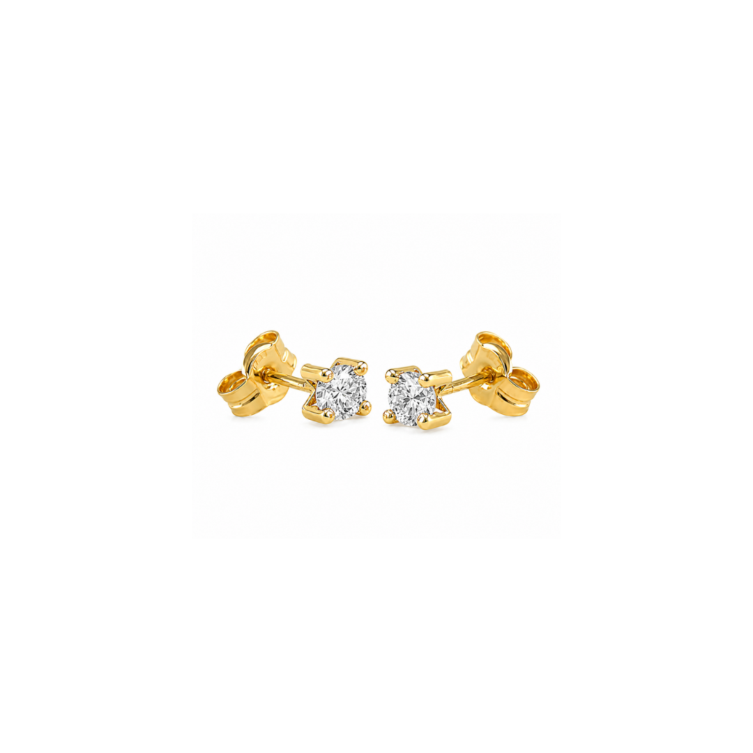 Aros de Oro Amarillo Punto de Luz Grifa 18Kt.