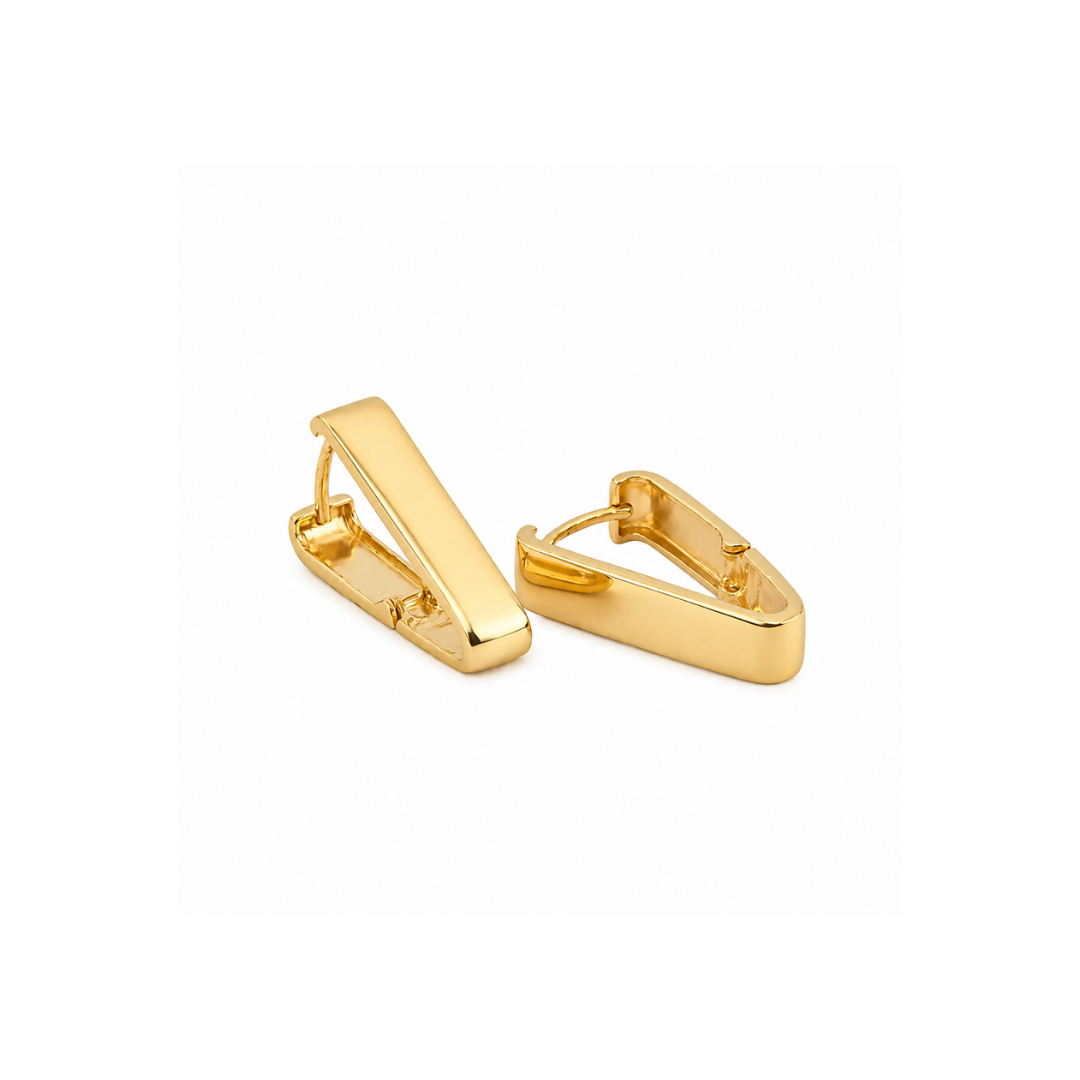 Aros Argollas de Oro Amarillo Triangulares 14Kt.