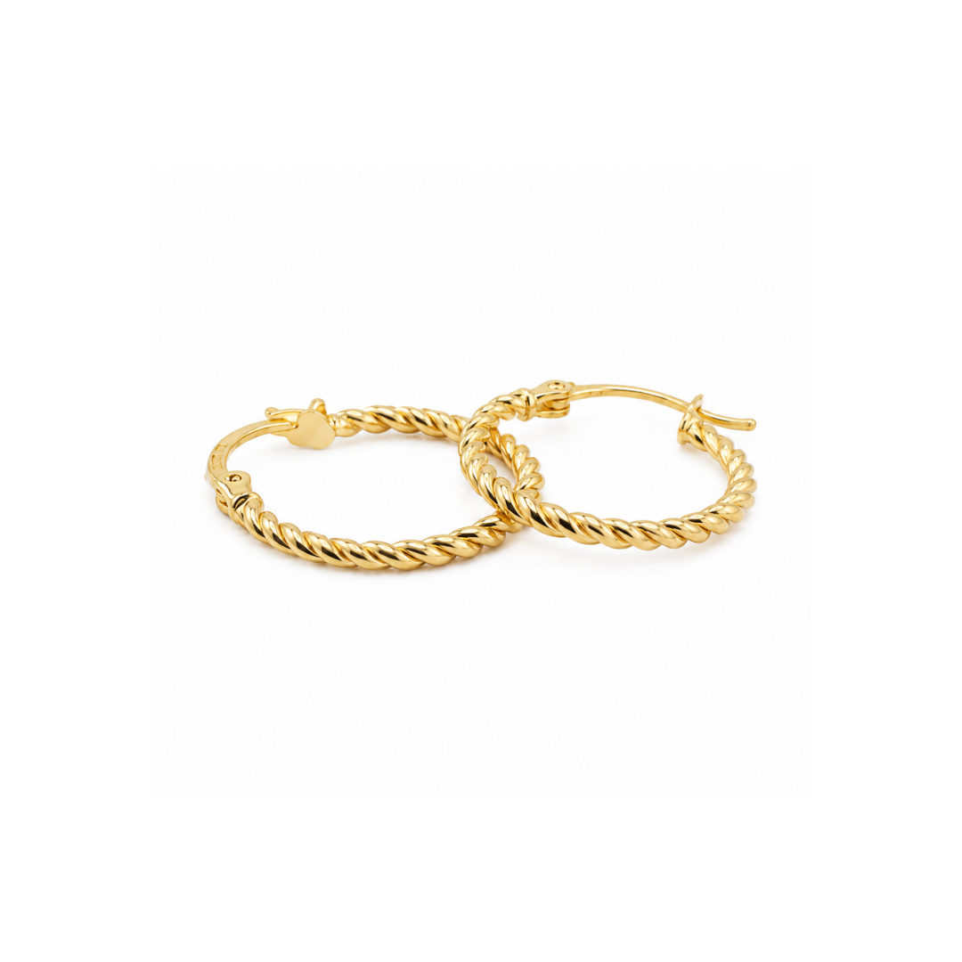 Aros Argollas de Oro Amarillo Estriadas 14Kt.