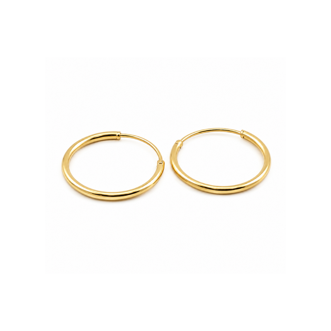 Aros Argollas de Oro Amarillo Delgadas 14Kt.