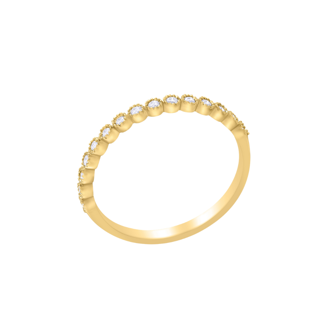 Anillo Oro Amarillo 14 KT. 15 Brillantes.