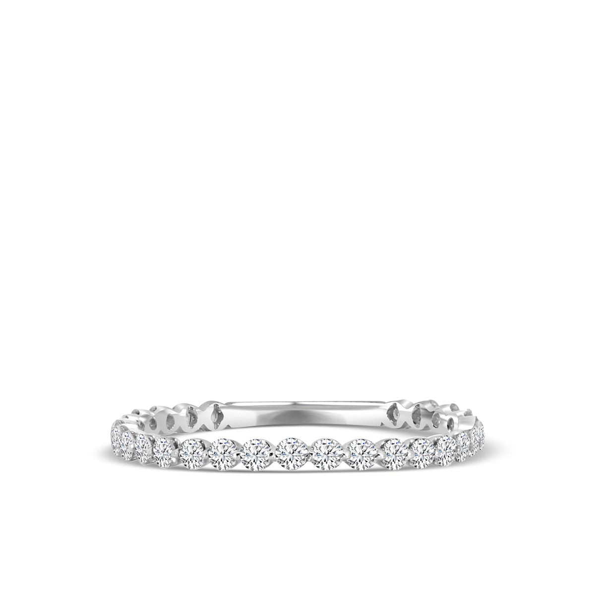 Anillo Oro Blanco 14Kt. Brillantes Naturales.