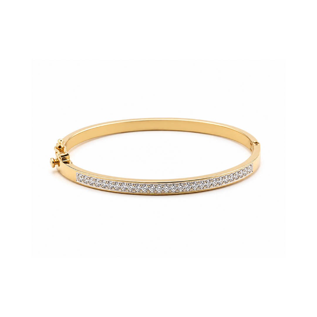 Pulsera Esclava Oro Amarillo 18Kt Brillantes.