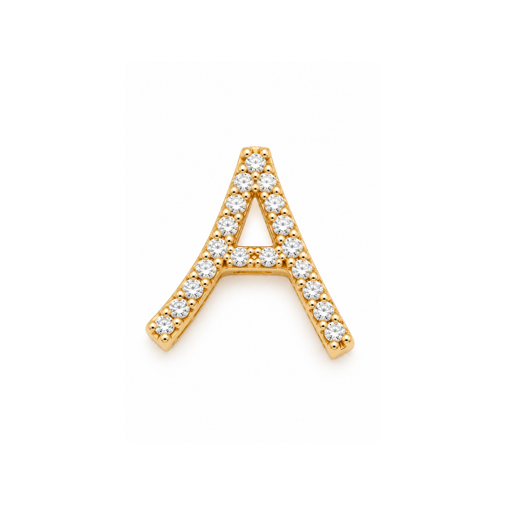 Colgante de Letras en Oro Amarillo.