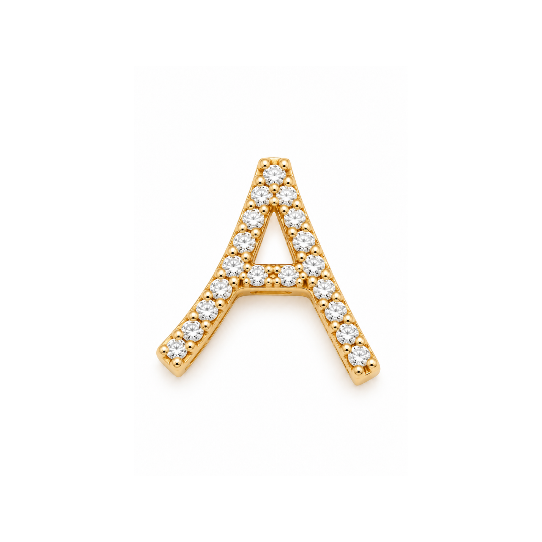 Colgante de Letras en Oro Amarillo.