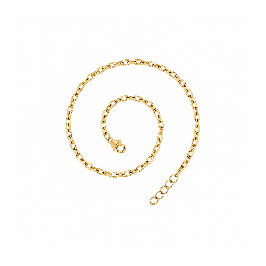 CADENA FORZATINA DIAMANTADA ORO AMARILLO KFD7-80.
