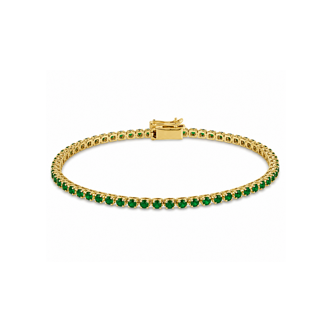 Pulsera esmeraldas Oro Amarillo 14Kt.