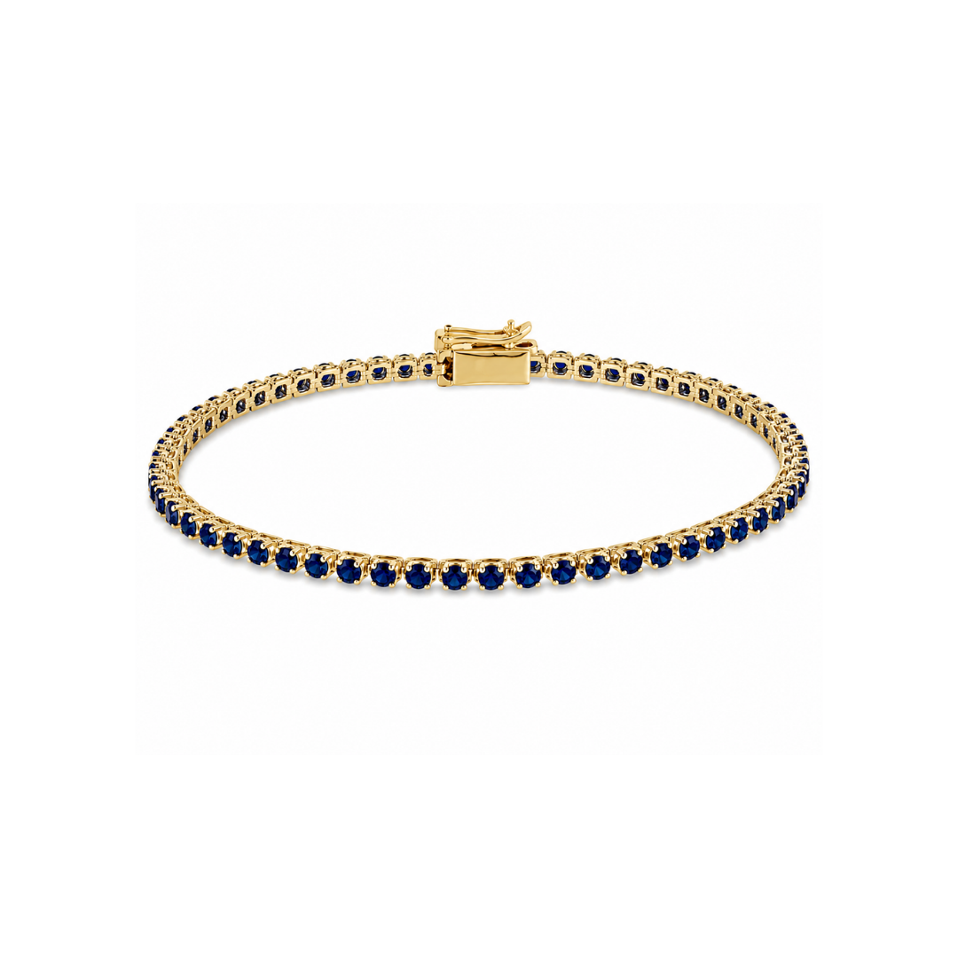 Pulsera zafiros Oro Amarillo 14Kt.