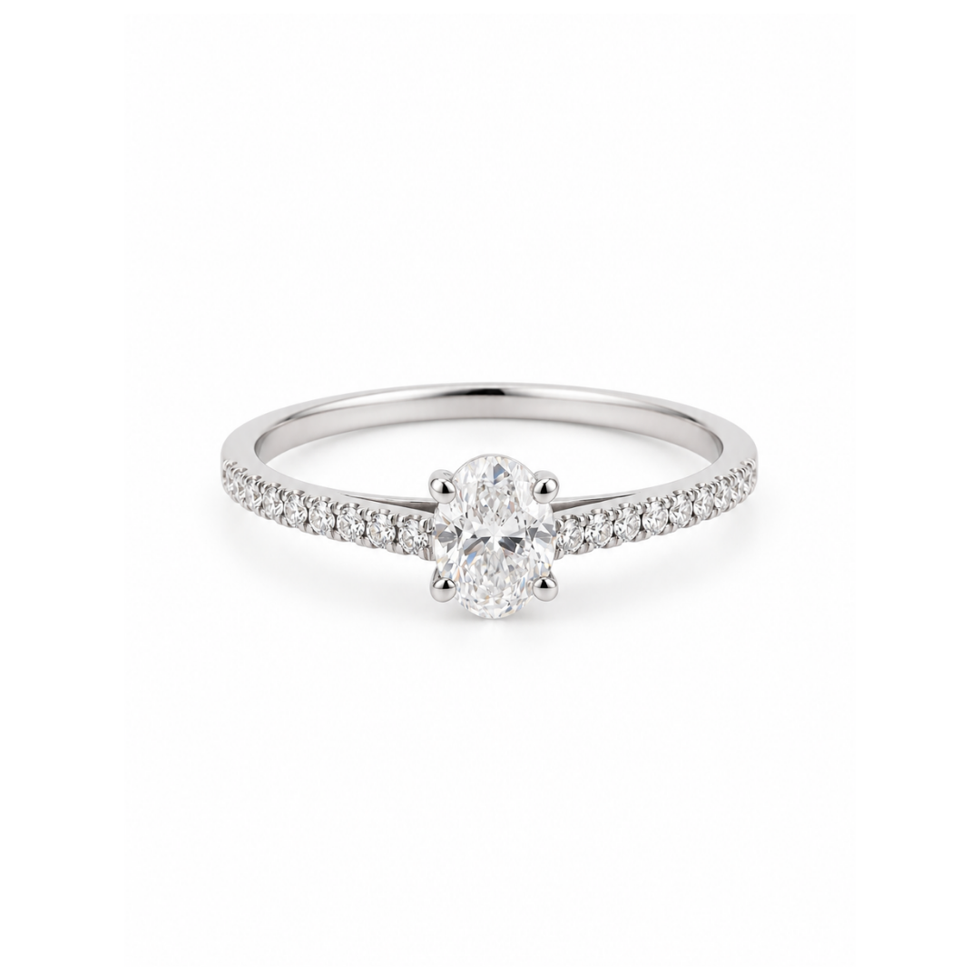 Anillo Platino Diamante Oval EVS2-GIA.