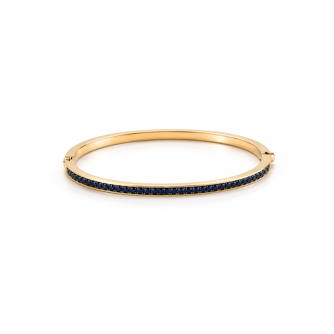 Pulsera Esclava Oro Amarillo 18Kt Zafiros.