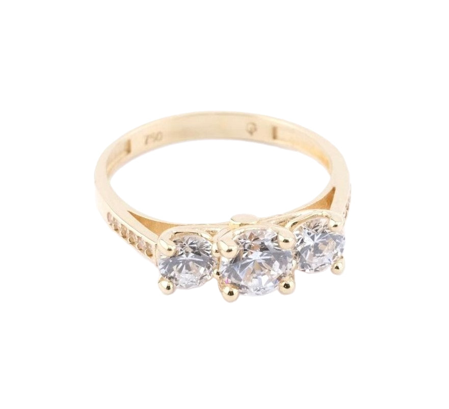 Anillo Oro Amarillo 3 Circones 18Kt.